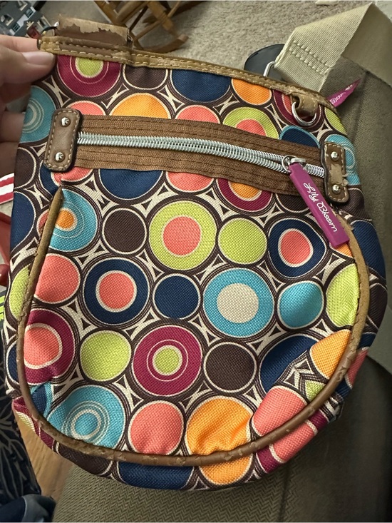 Lily Bloom Handbags - Sakroots Multicolor Circle-Print Crossbody in Teal, Coral, Lime, Navy & Orange